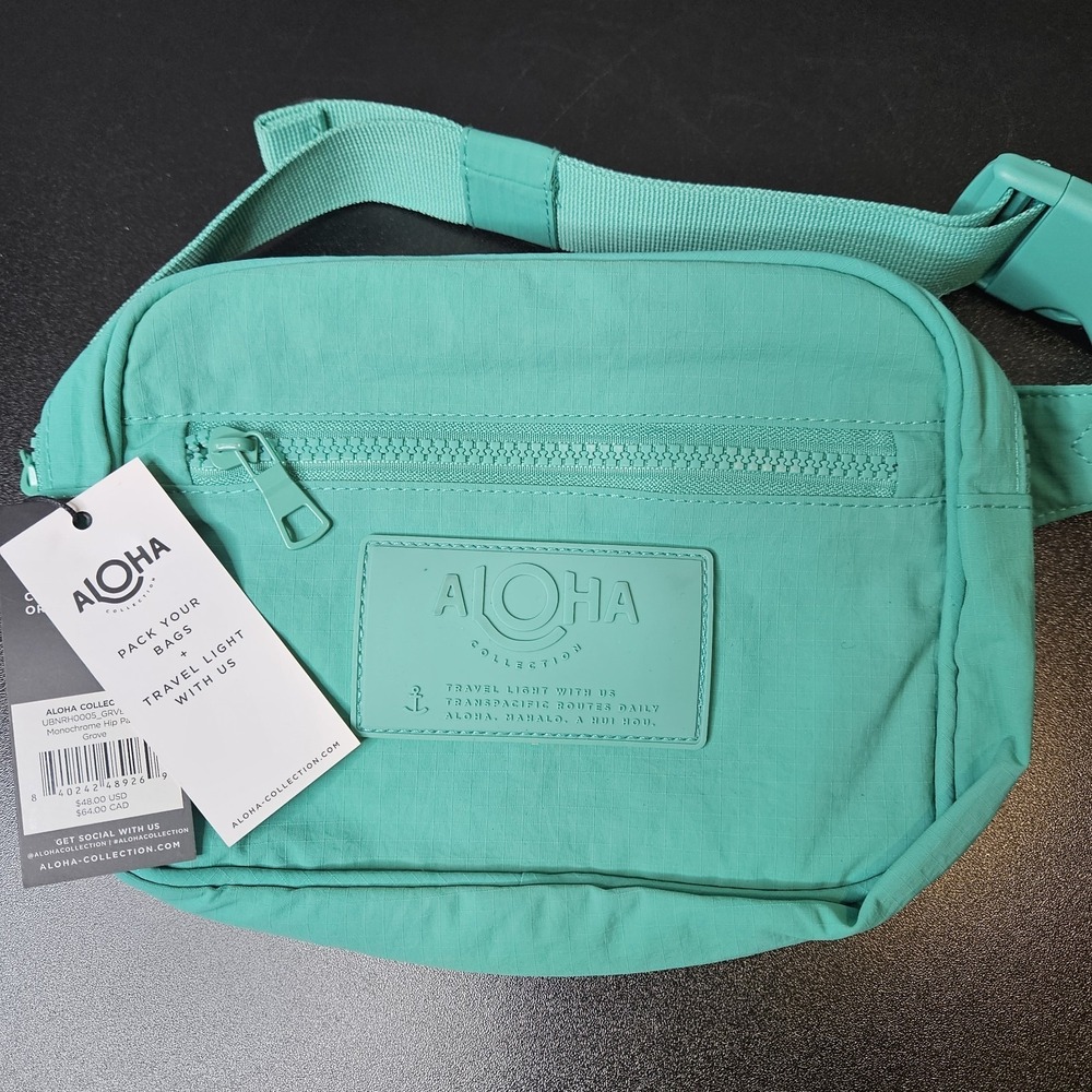NWT Aloha Collection Hip Pack Monochrome Grove Green Fanny Pack Travel On The Go